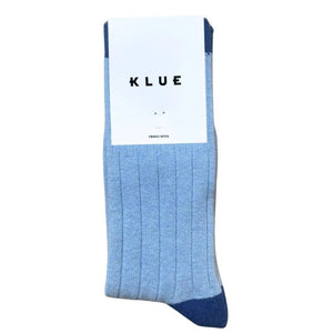 KLUE Merino Wool Socks in Sky Blue & Navy band