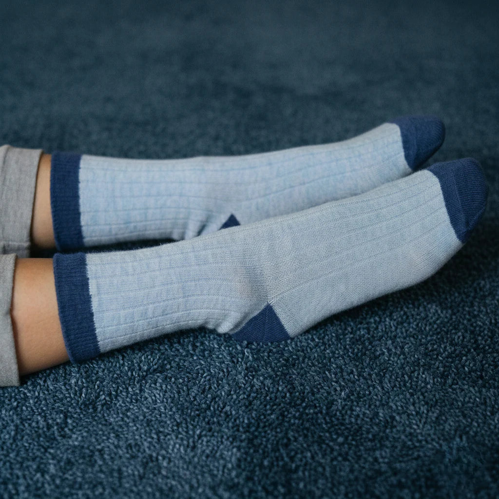 KLUE Merino Wool Socks with Bands in SKYE BLUE  AND BLUE
