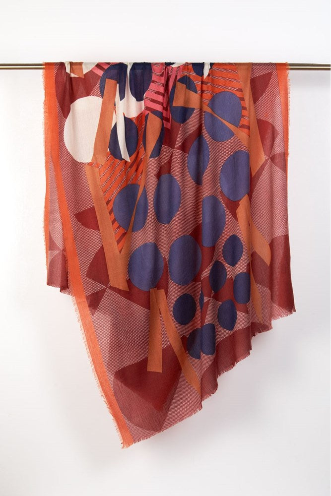 BURGUNDY SCARAB?E SCARF/W24