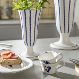 white blue ceramic plates heart design tableware