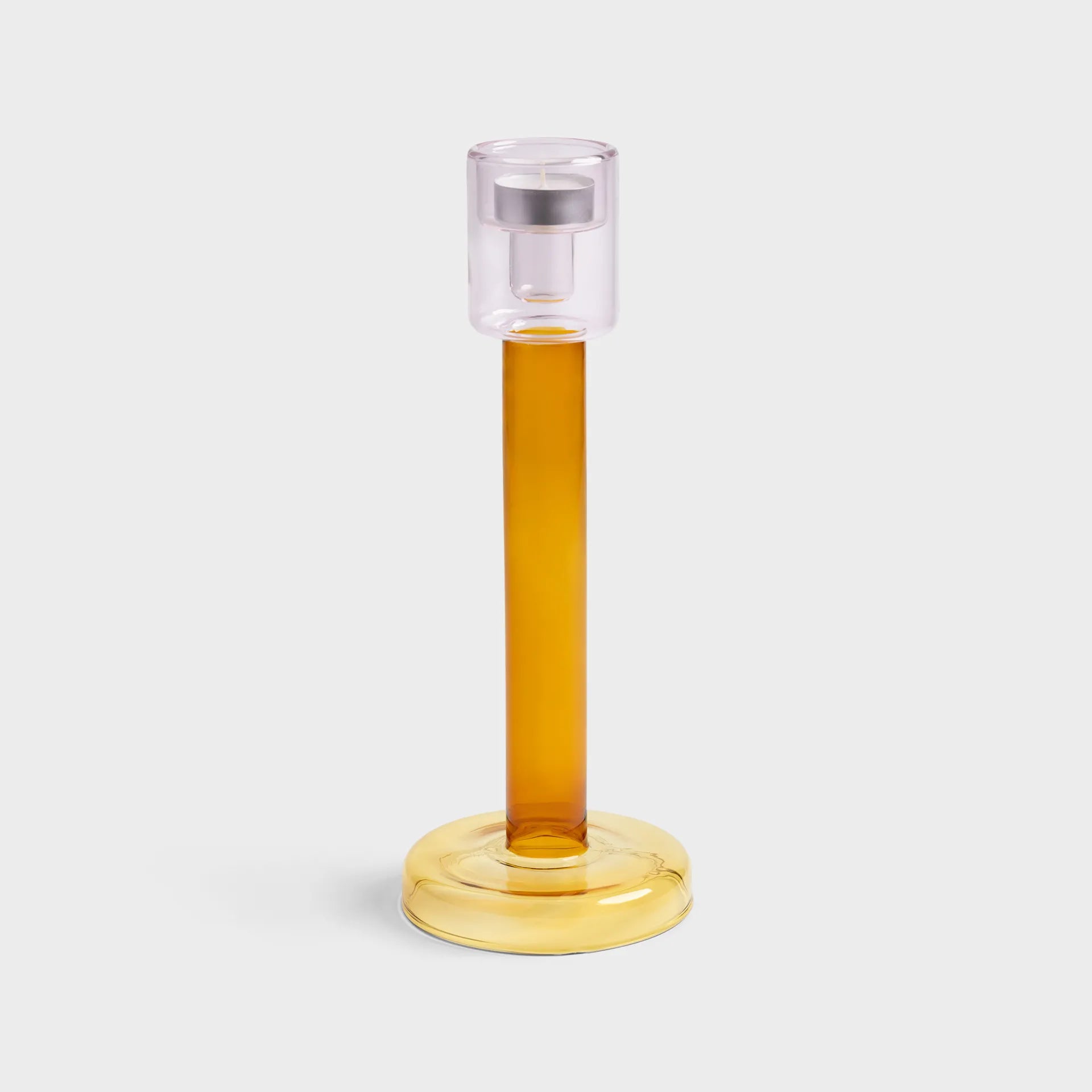 KLEVERING-Candle holder Bole L amber / yellow