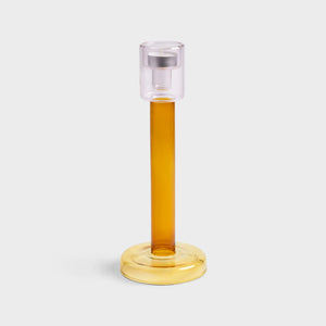 KLEVERING-Candle holder Bole L amber / yellow