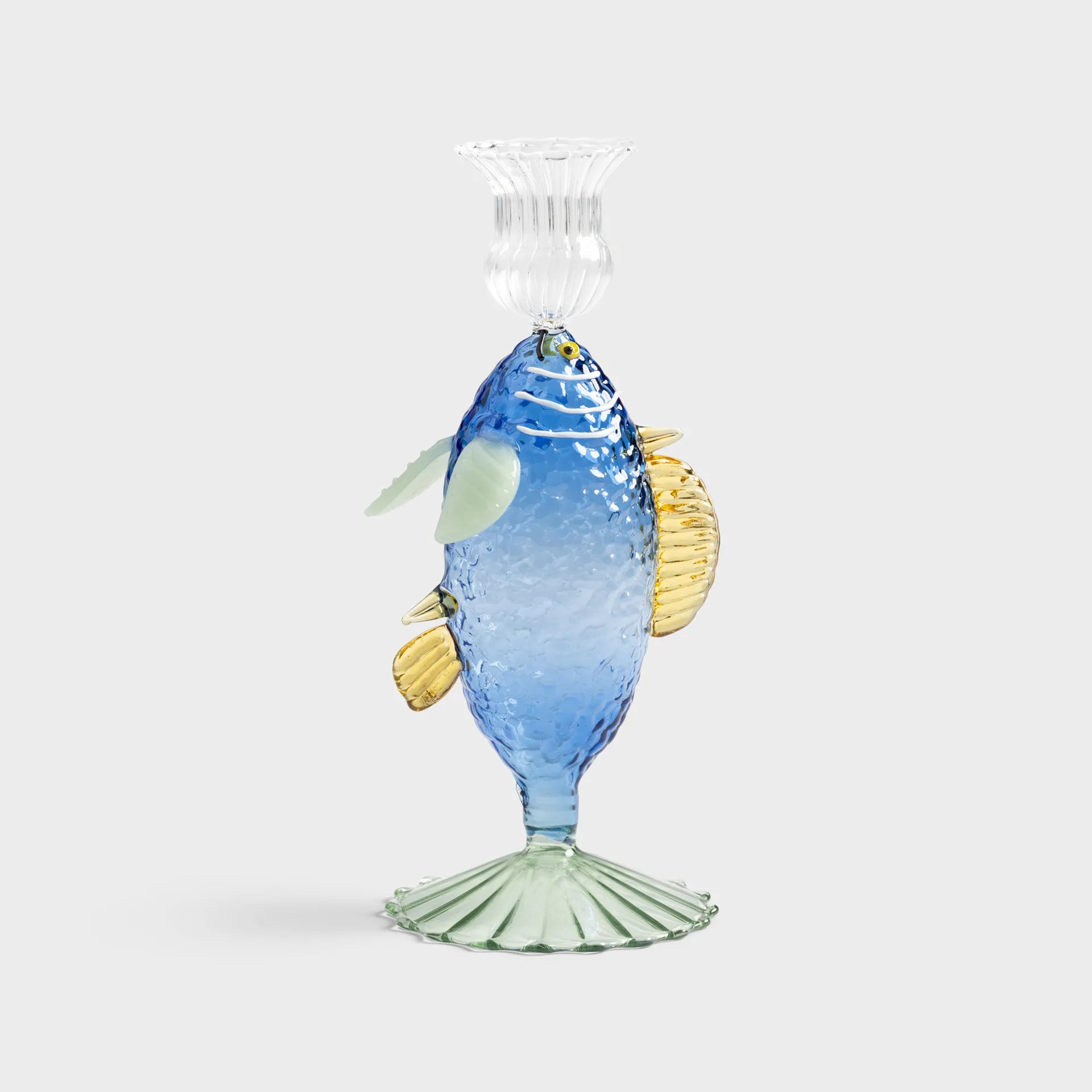 KLEVERING-Candle holder fish blue
