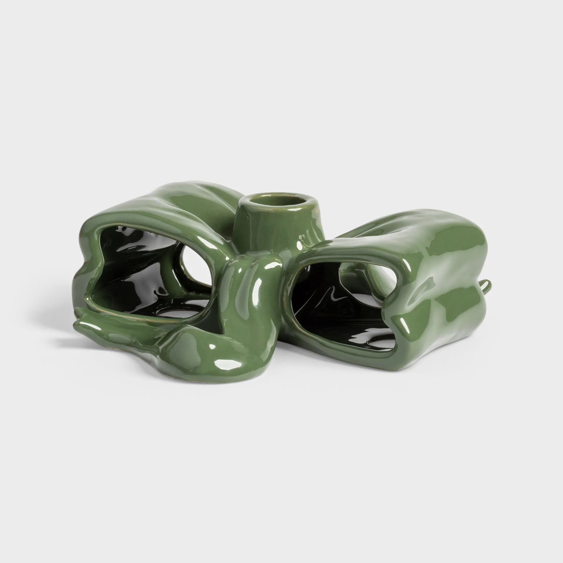 KLEVERING-Candle holder ribbon green