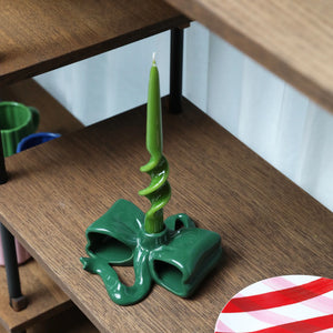 KLEVERING-Candle holder ribbon green