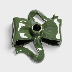 KLEVERING-Candle holder ribbon green
