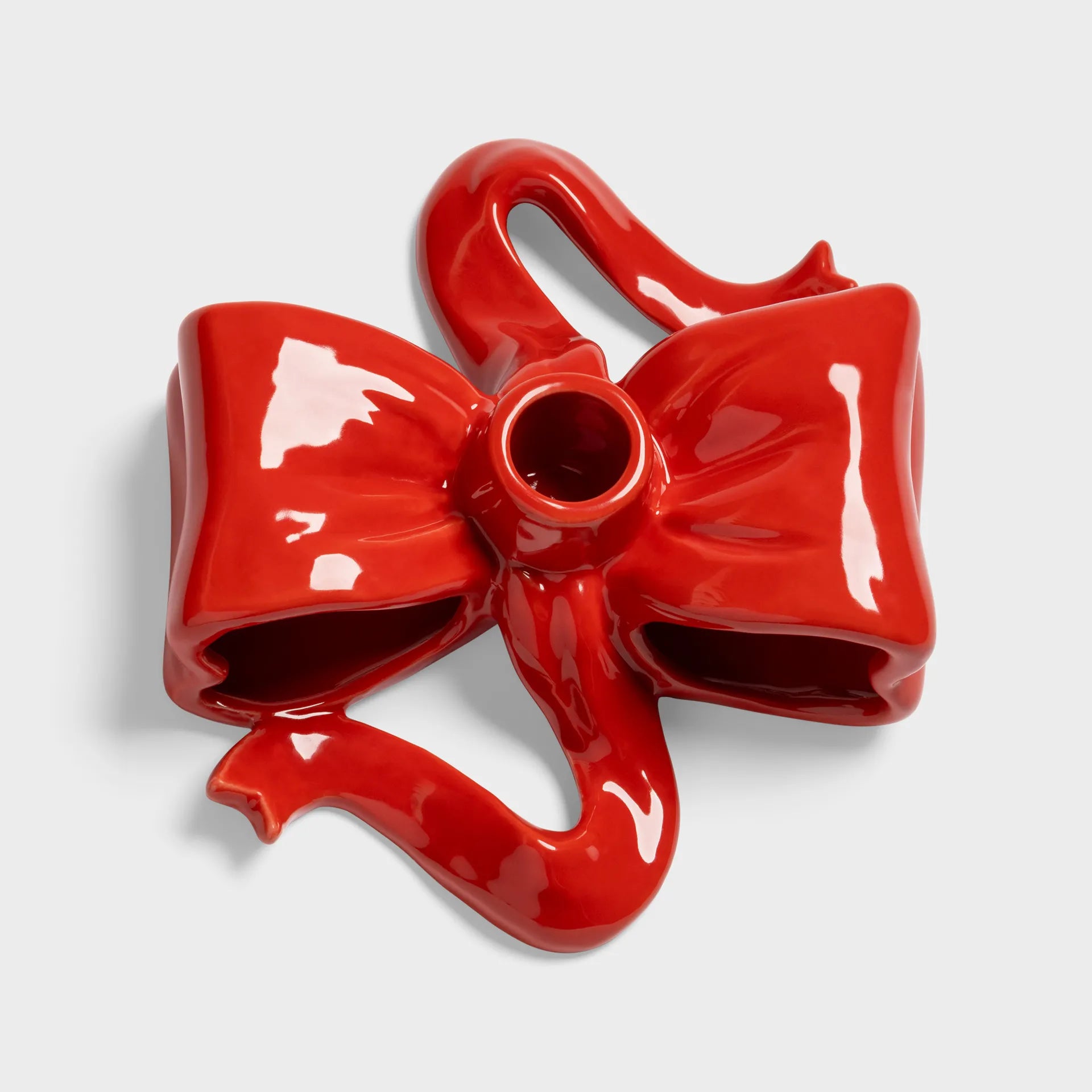 KLEVERING-Candle holder ribbon red