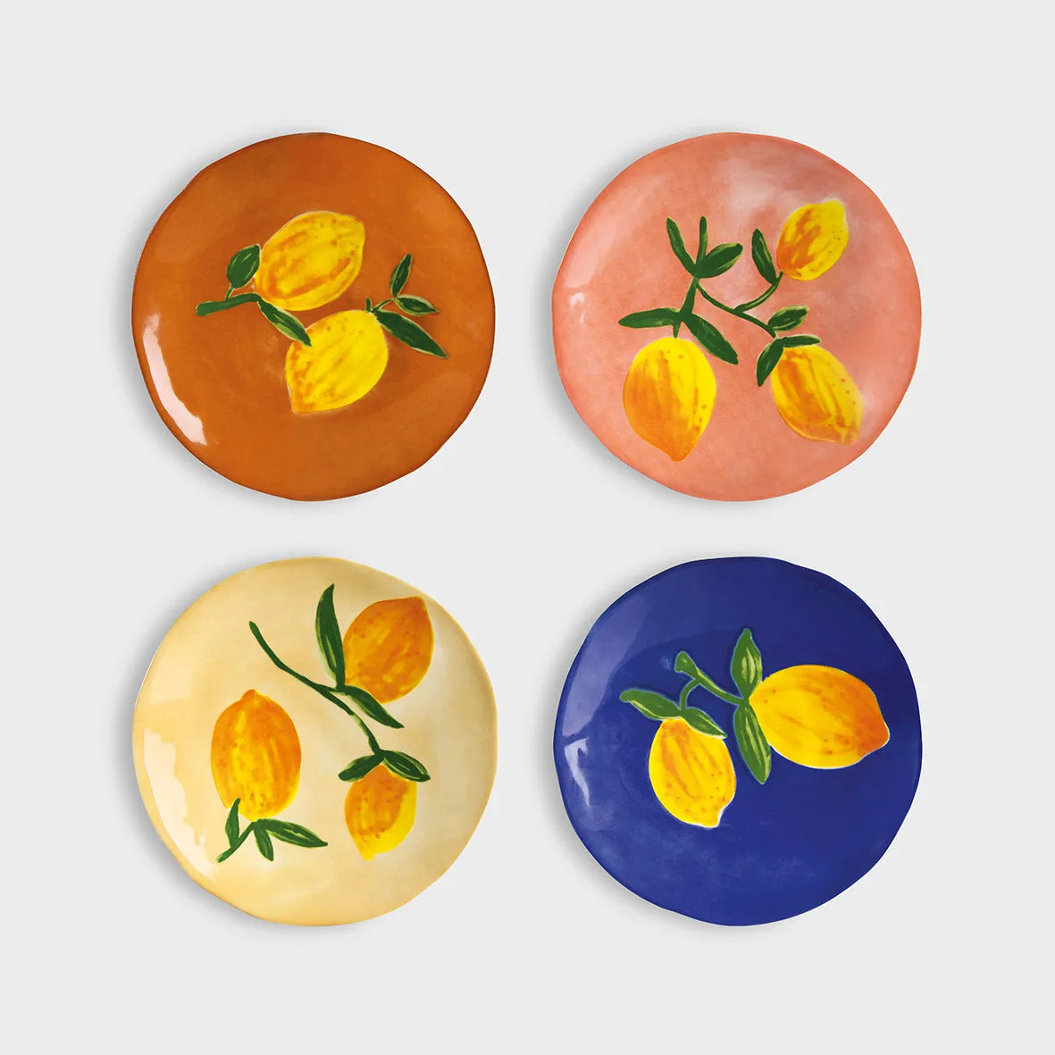 Klevering Plate lemon full colour set of 4
