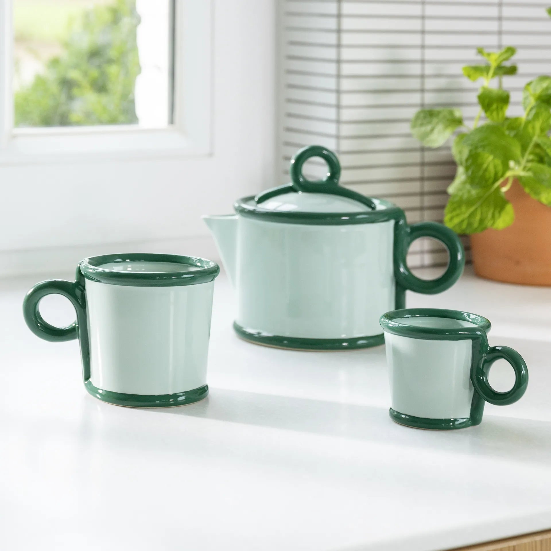KLEVERING-Mug loop small green set of 2
