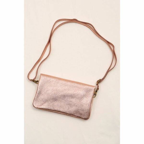 MAISON FANLI - LINE METALLIC LEATHER-ROSE Clutch Cross Body