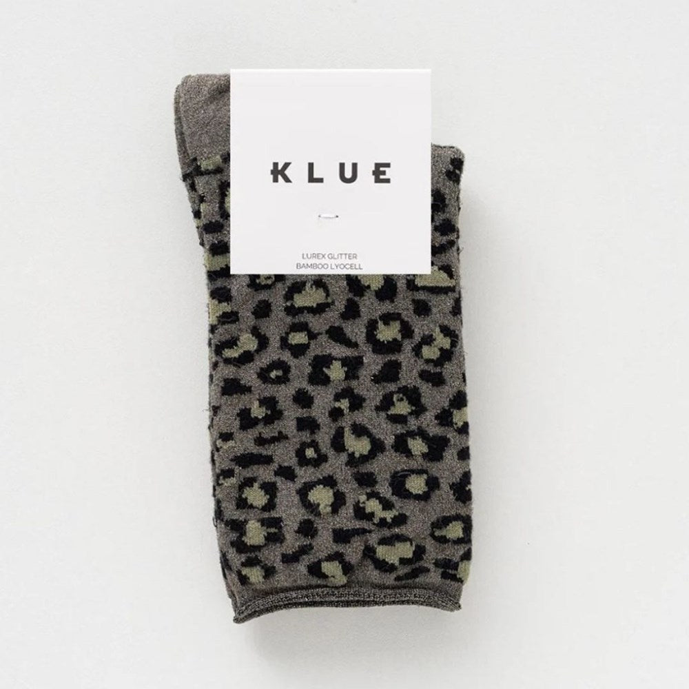 KLUE glitter lurex leopard socks 