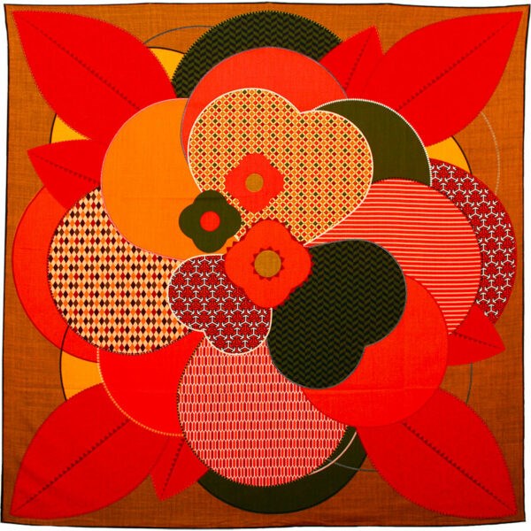 MAISON FANLI Wool & Silk Scarf 110x110cm - Flower Spice