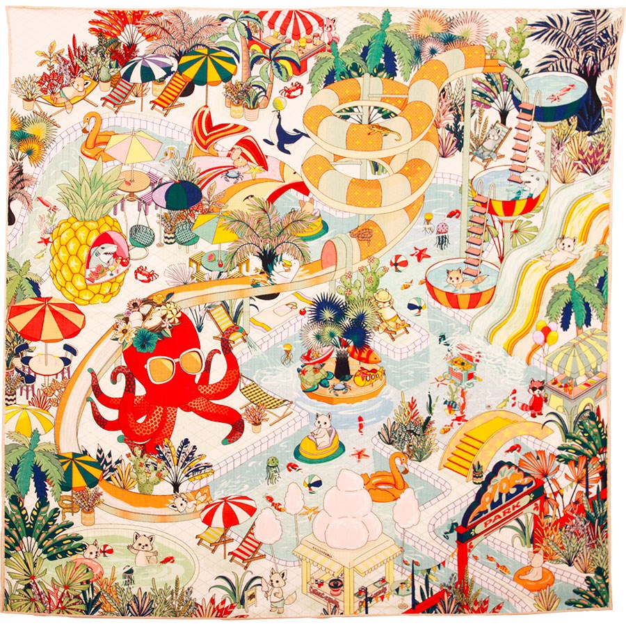 MAISON FANLI Wool & Silk Scarf 110x110cm - Aquaparc