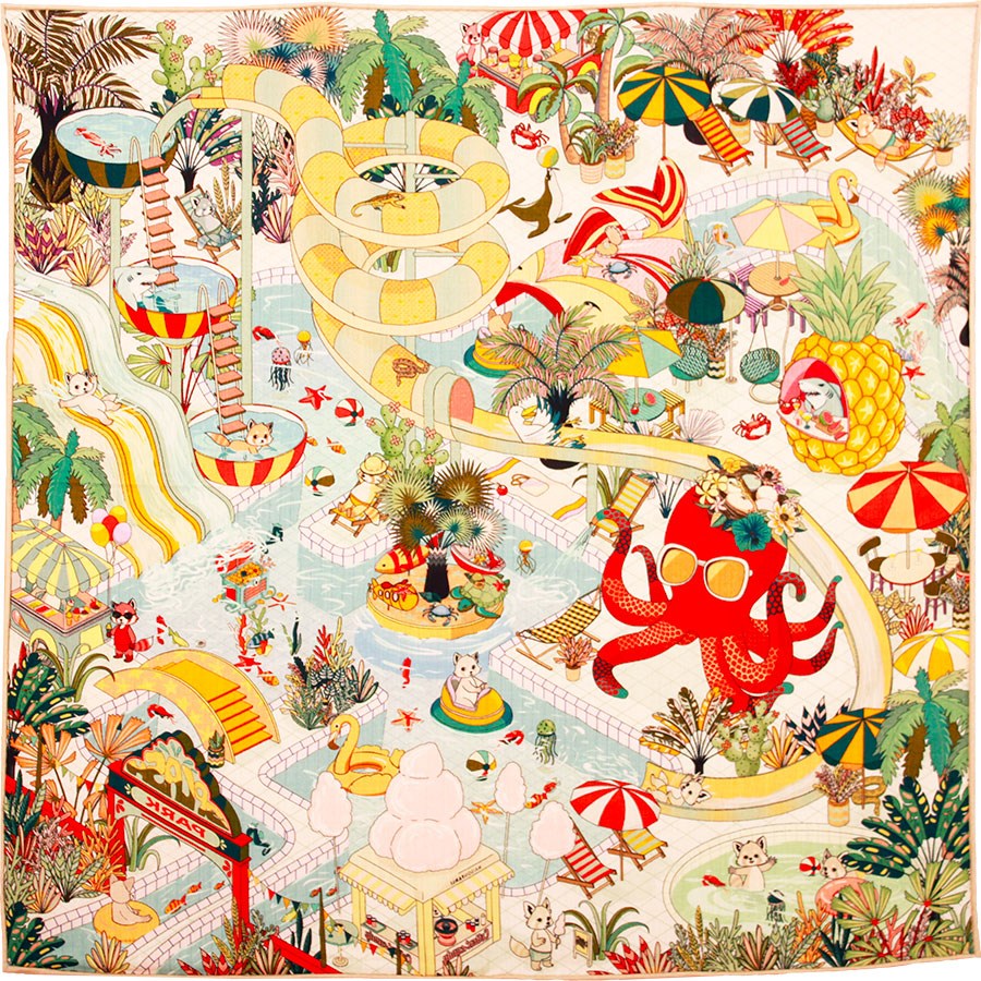 MAISON FANLI Wool & Silk Scarf 110x110cm - Aquaparc