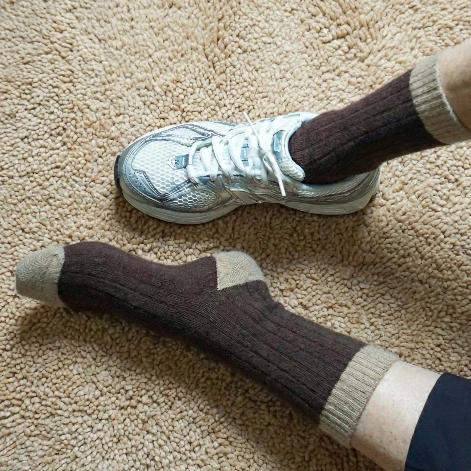 KLUE Merino Wool Socks with Bands BROWN AND CARAMEL