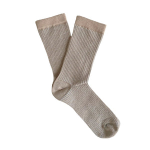 KLUE Glitter Lurex socks in Mist Grey Stripes