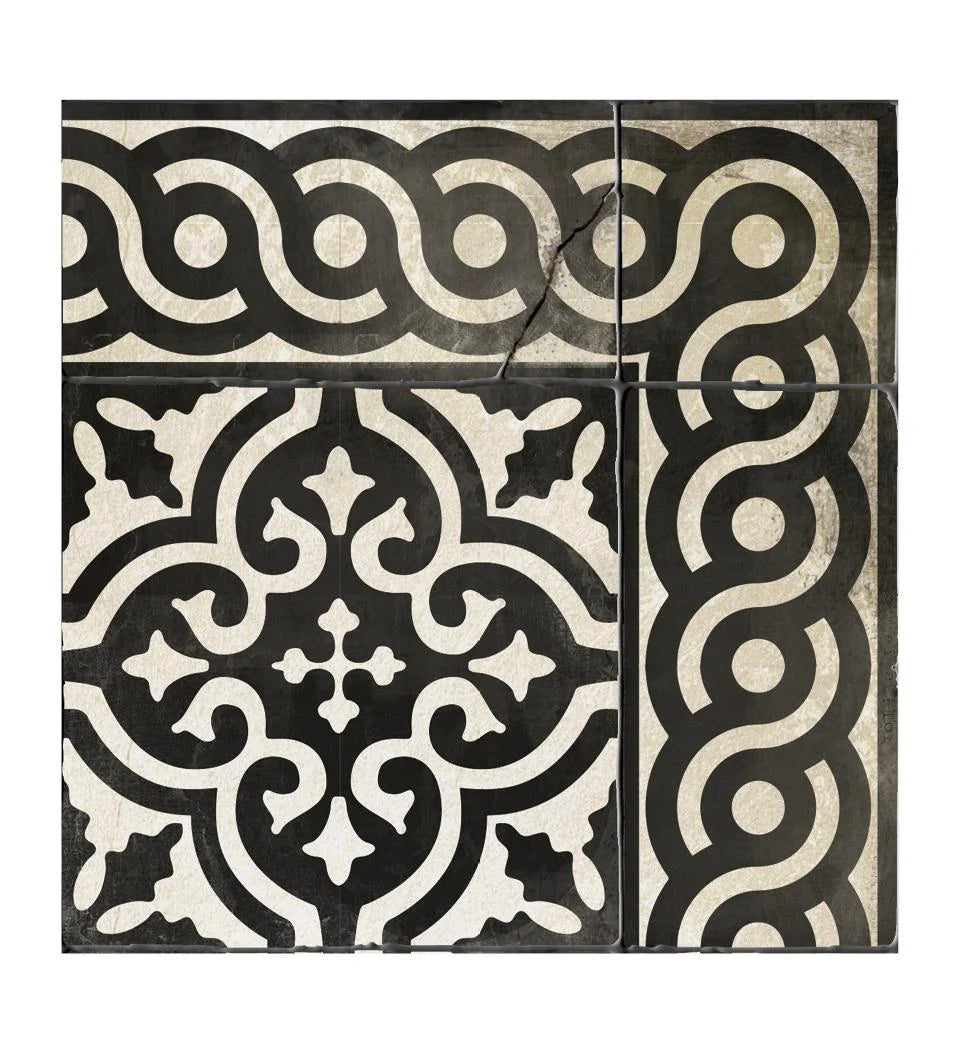 BEIJA FLOR - Mountain B&W Antique Vinyl Rug