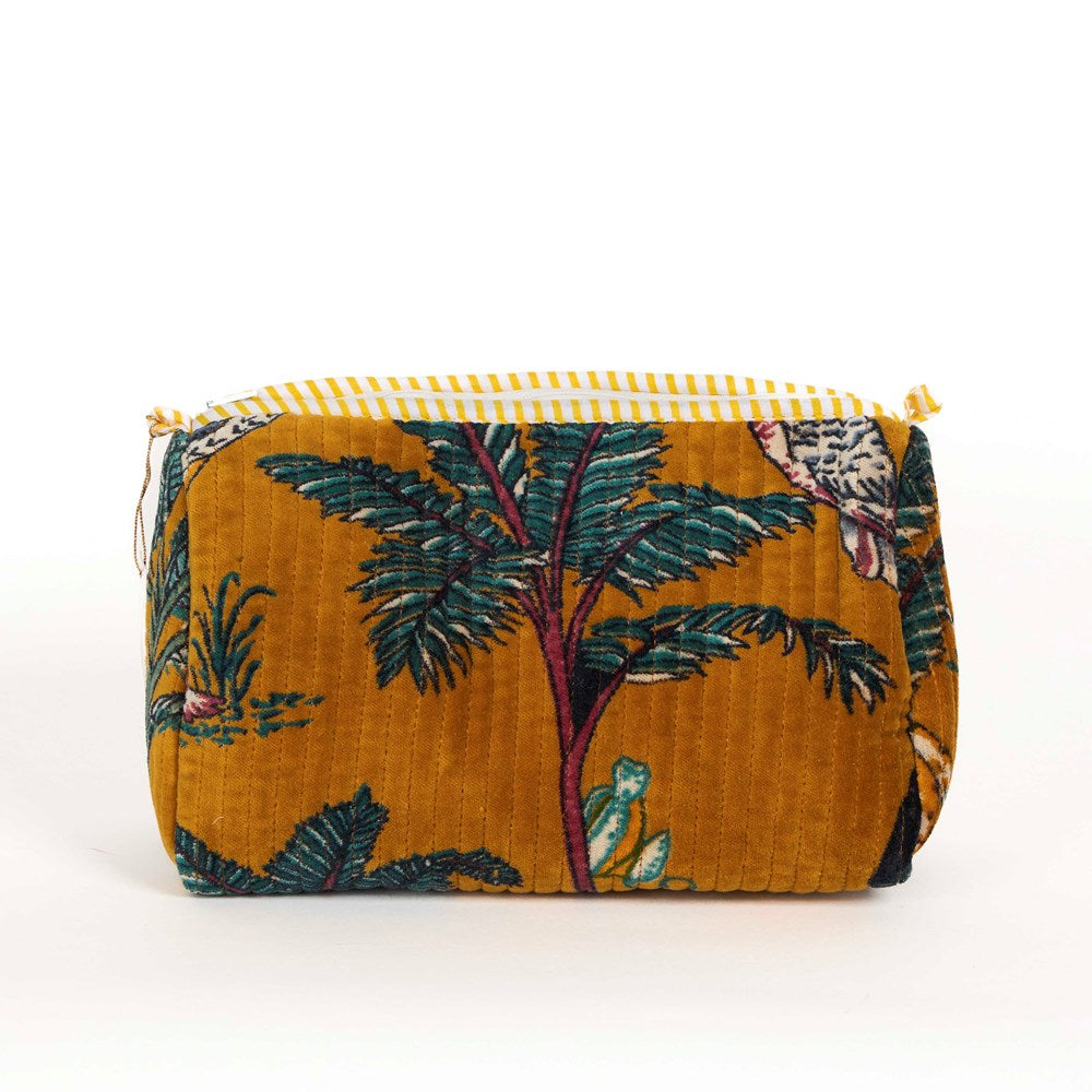 PARISIAN COOL Mustard Panther Set of 3 Velvet Pouches