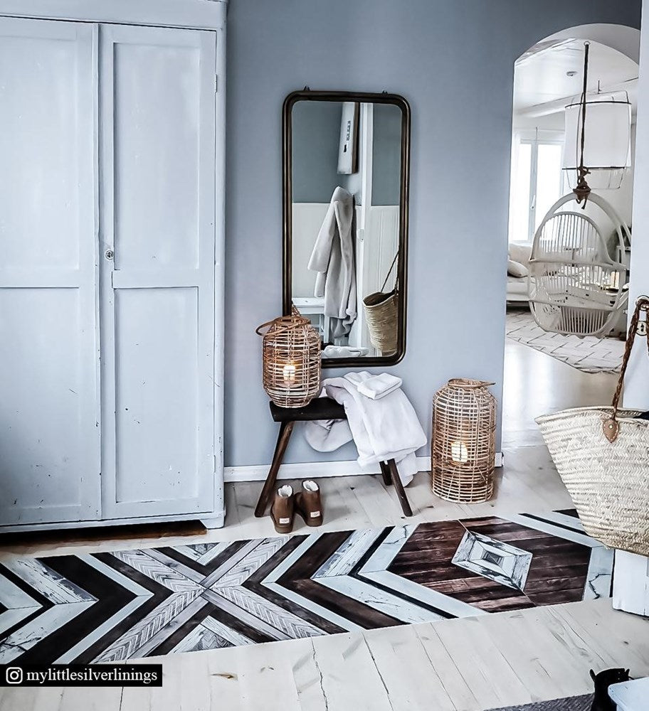 BEIJA FLOR- WOOD ART Natural Vinyl Rug