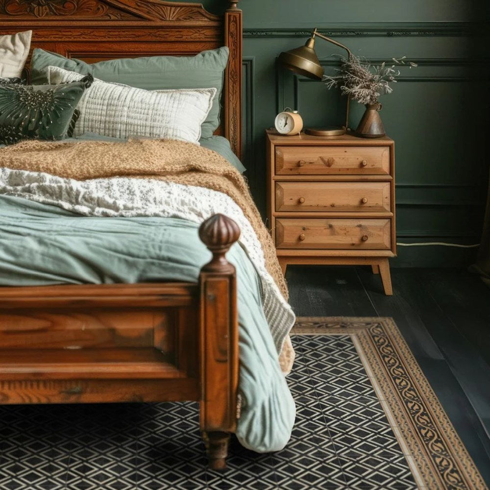 BEIJA FLOR- NICOLA BLACK Vinyl Rug