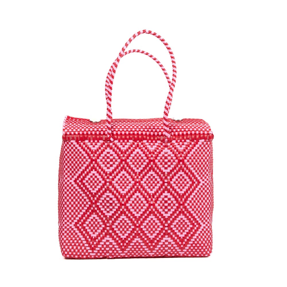 BAHIA - PALOMA Red Pink Medium Carryall Basket