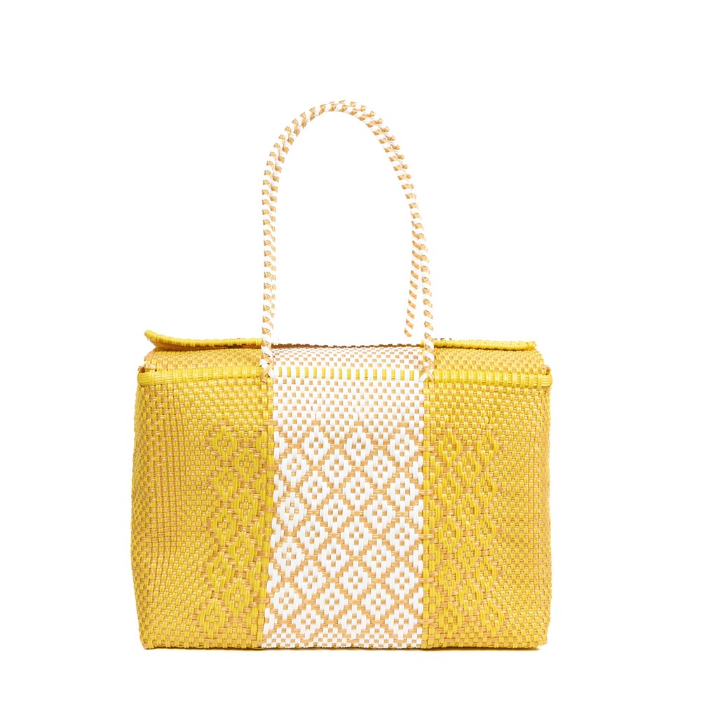 BAHIA - PAULINA Yellow Large Carryall Basket