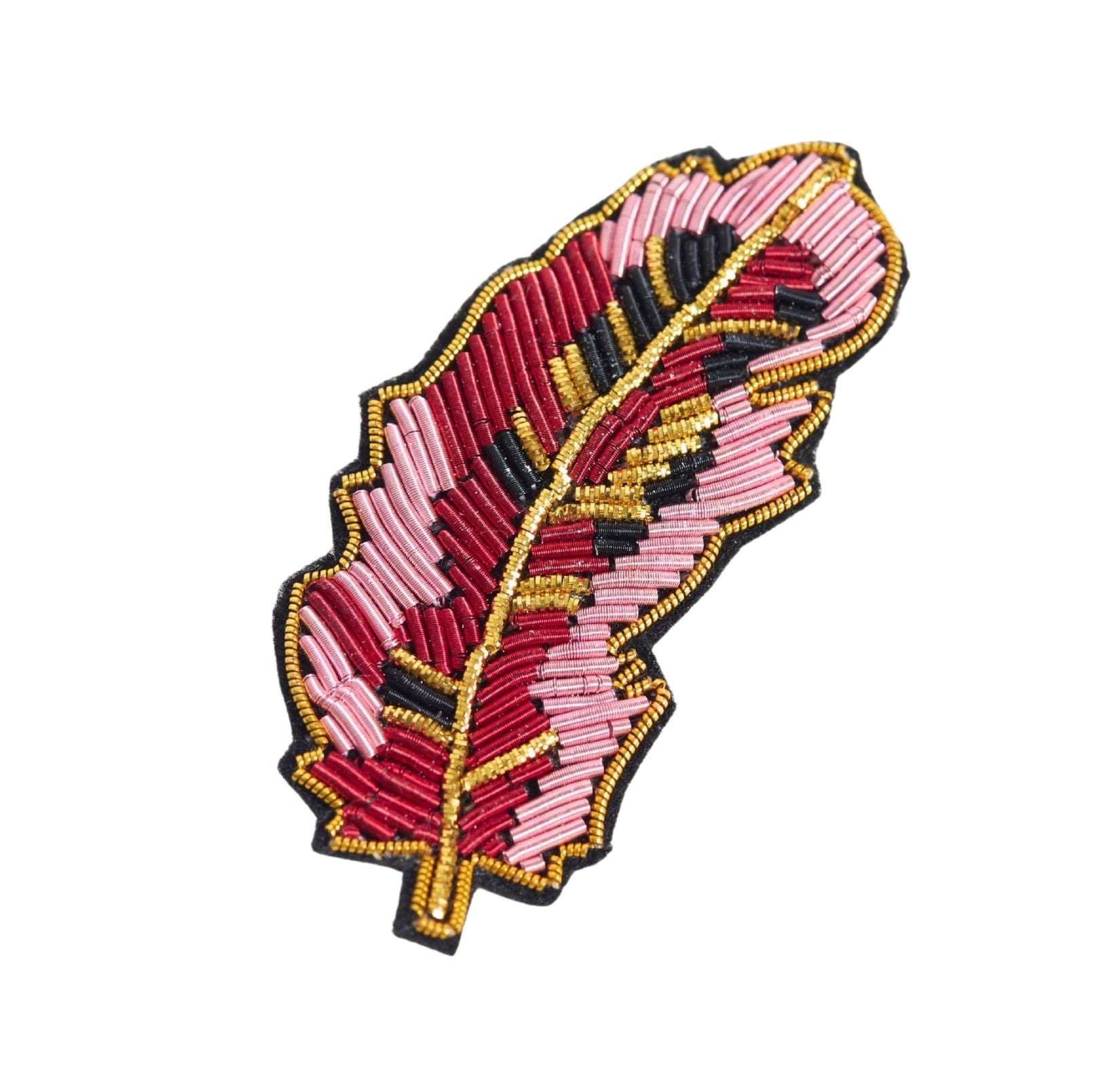 Brooch - Pink Red Feather