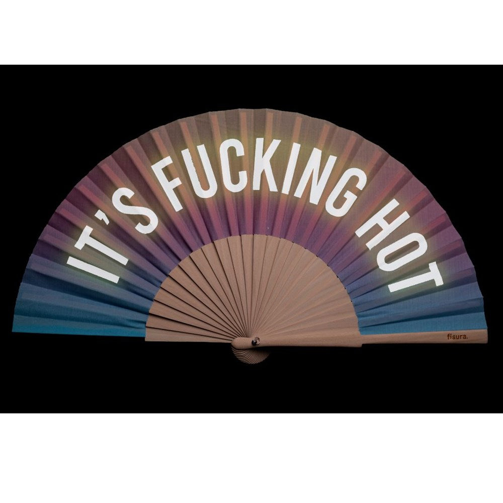Hand Fan w/Gift Box " Fucking hot" gradient - Glow in the dark