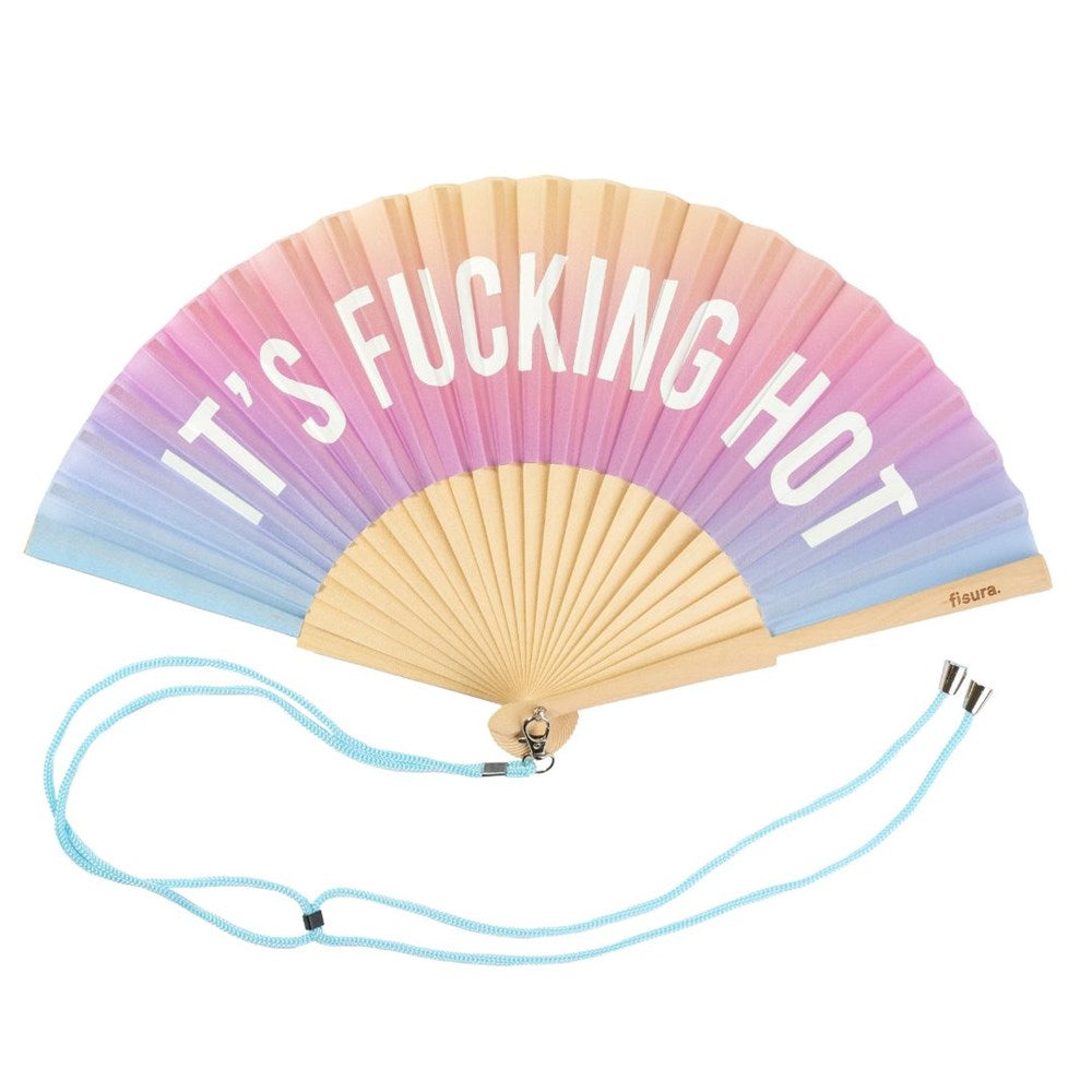 Hand Fan w/Gift Box " Fucking hot" gradient - Glow in the dark