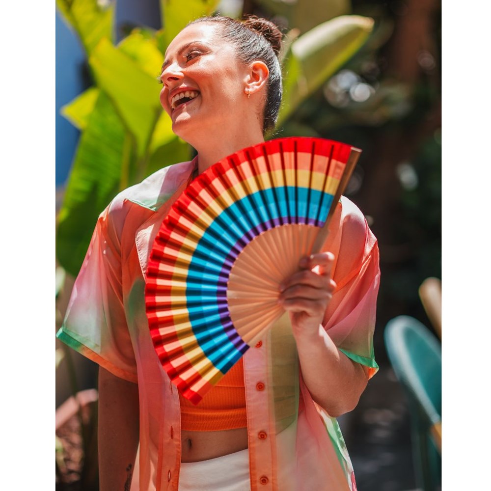 Hand Fan w/Gift Box "Rainbow"