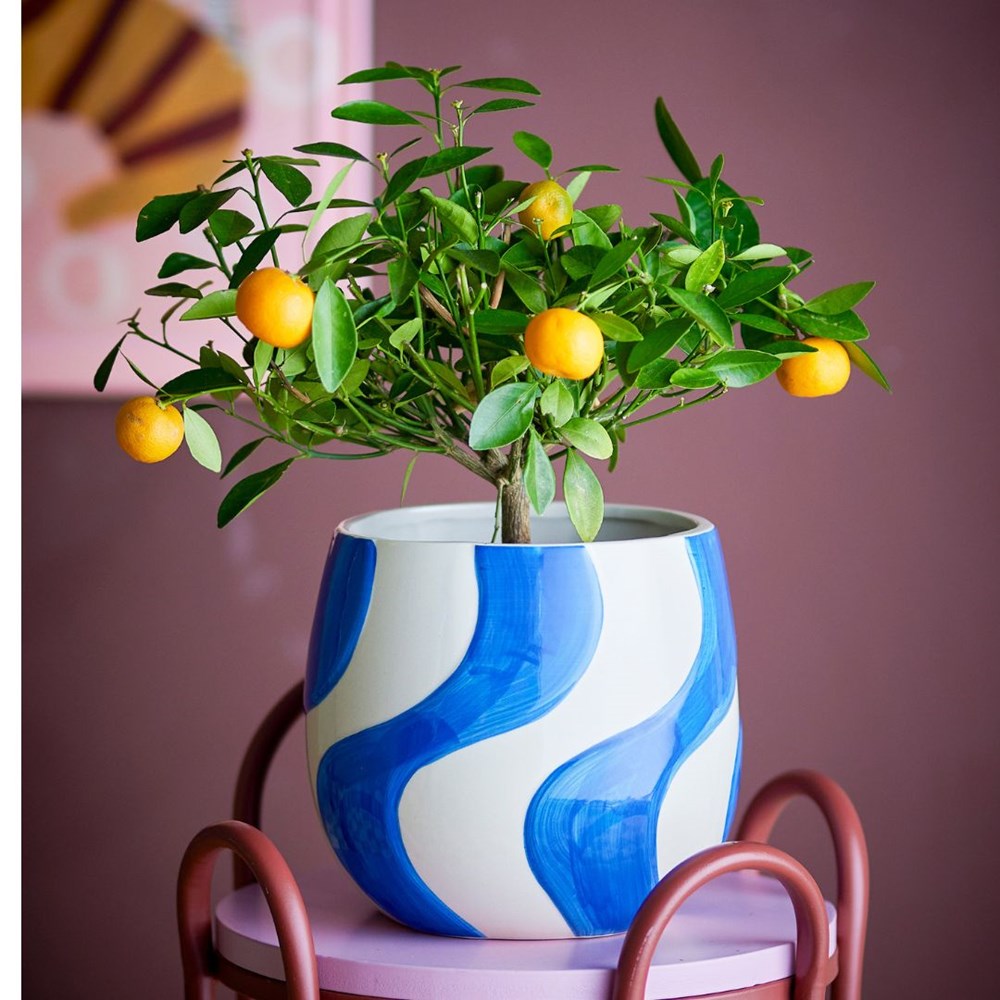 BLOOMINGVILLE-Romy Flowerpot, Blue, Stoneware