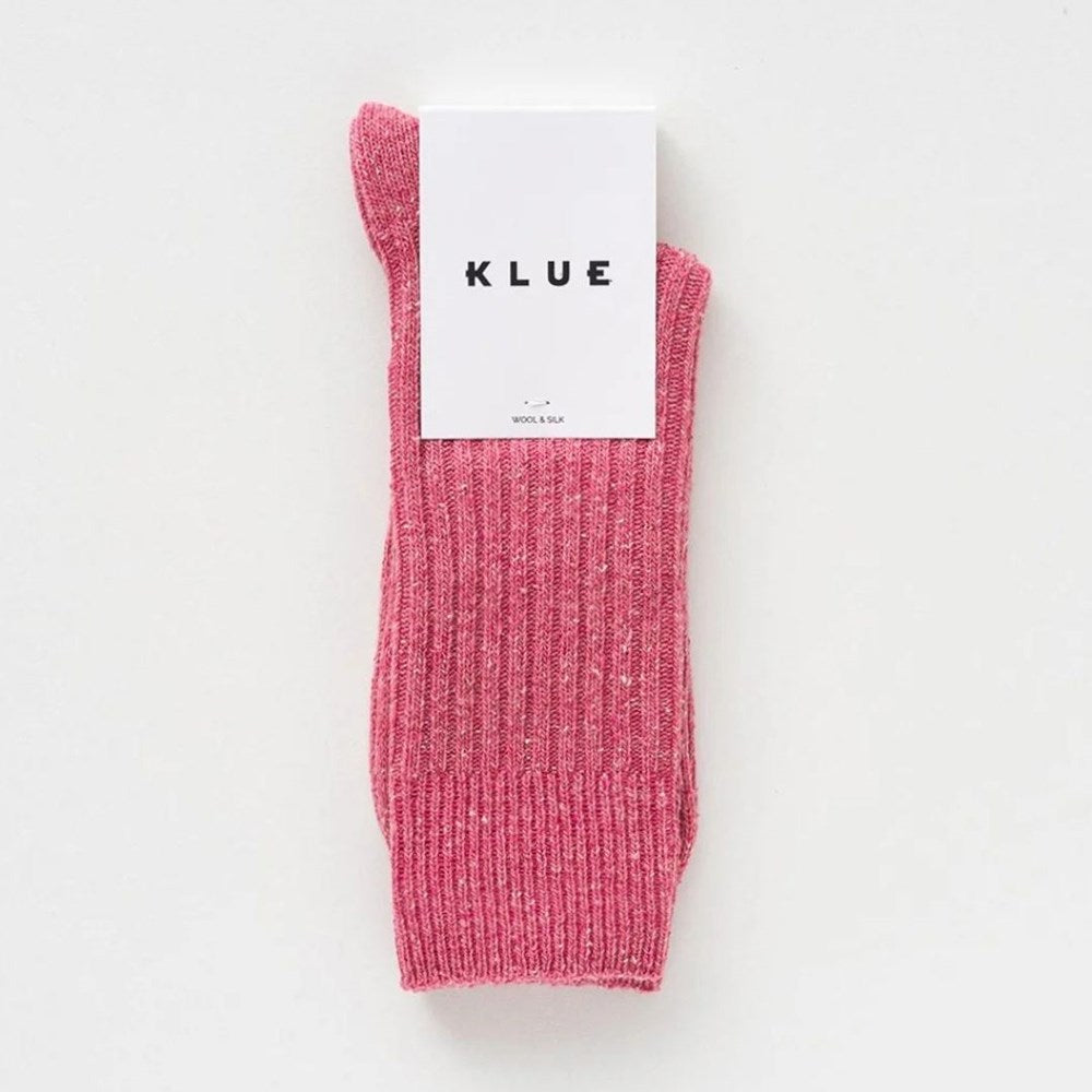 KLUE silk and wool socks Dust Star Rosewood