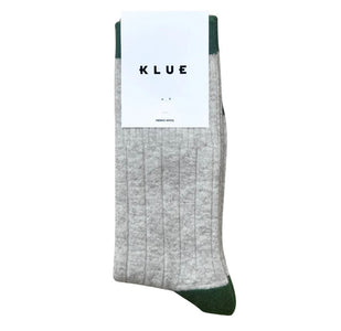 KLUE Merino Wool Socks in Sand & Green band
