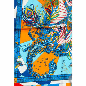 MAISON FANLI Silk Scarf 50x50cm  Astro Scorpio print