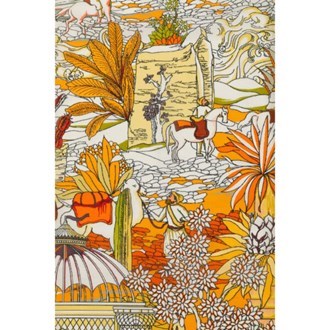MAISON FANLI Silk Scarf 50x50cm  Silk Road Beige