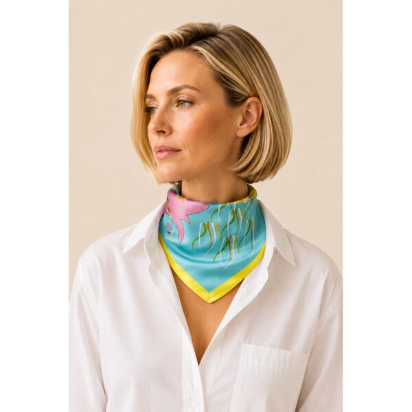 MAISON FANLI Silk Scarf 50x50cm - Songe