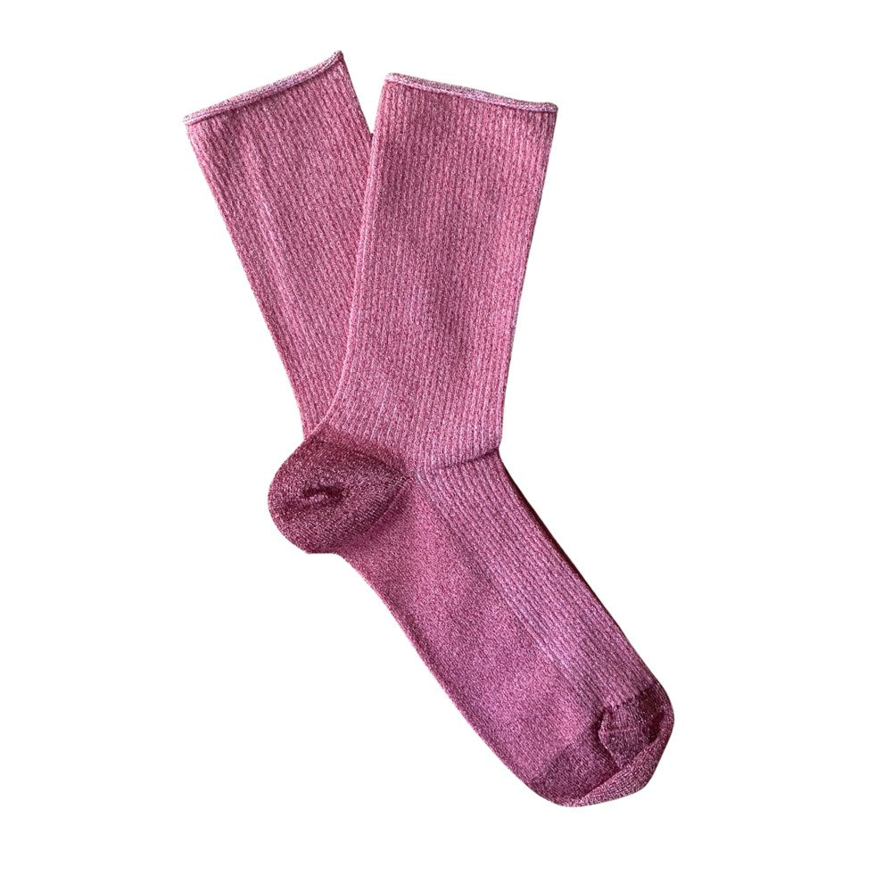 KLUE Glitter Lurex socks in Strawberry Red