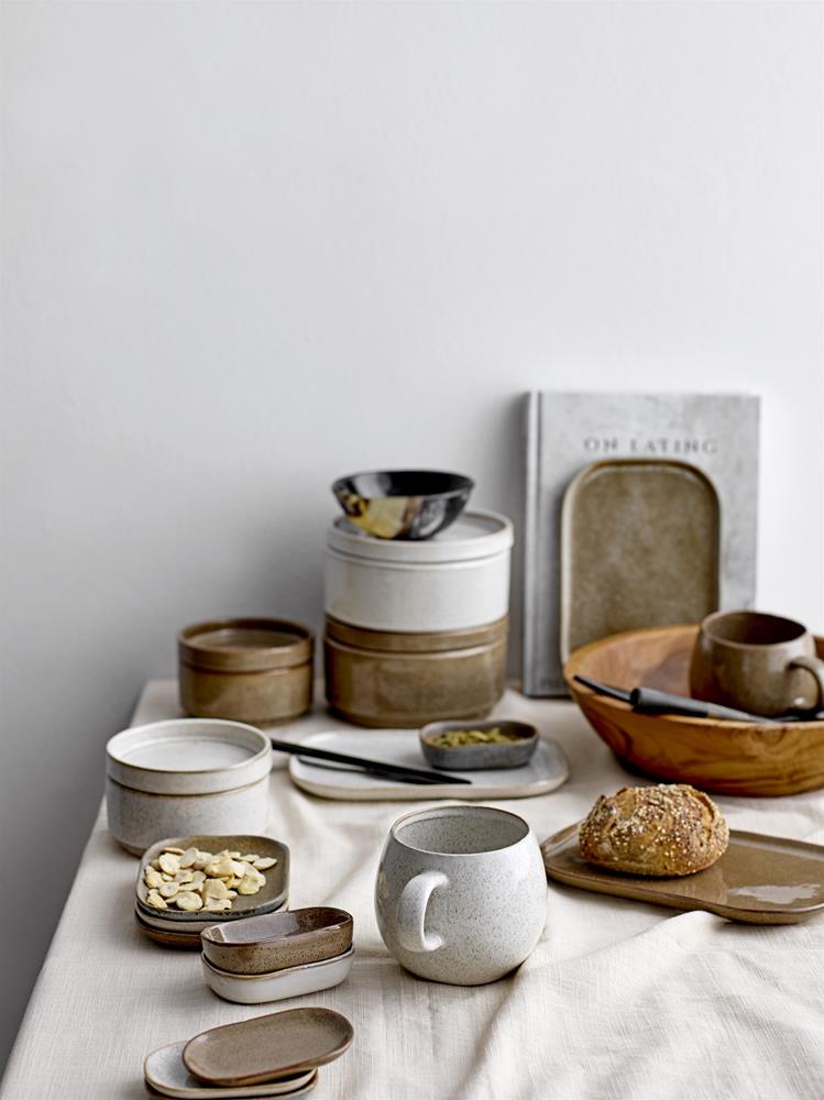 BLOOMINGVILLE-Addison Plate, Grey, Stoneware
