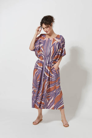 MA POESIE - NEPTUNE ANEMONE Dress Terracotta