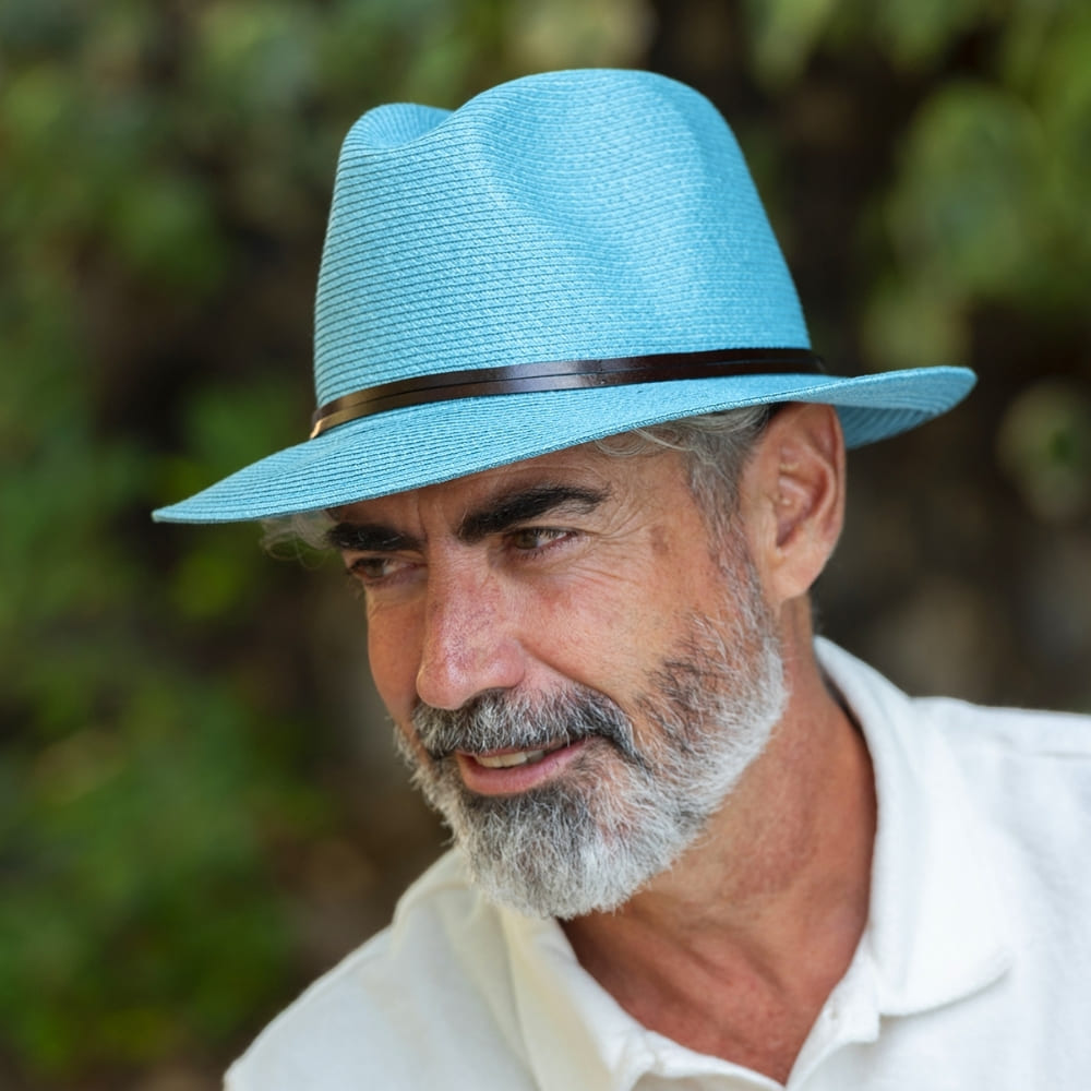 TRAVAUX EN COURS Borsalino Summer Hat - Celeste