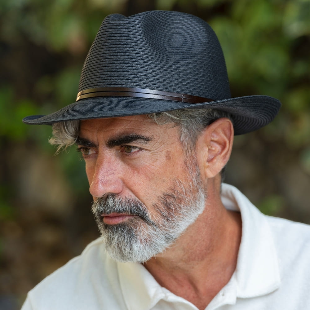 TRAVAUX EN COURS Borsalino Summer Hat - Black