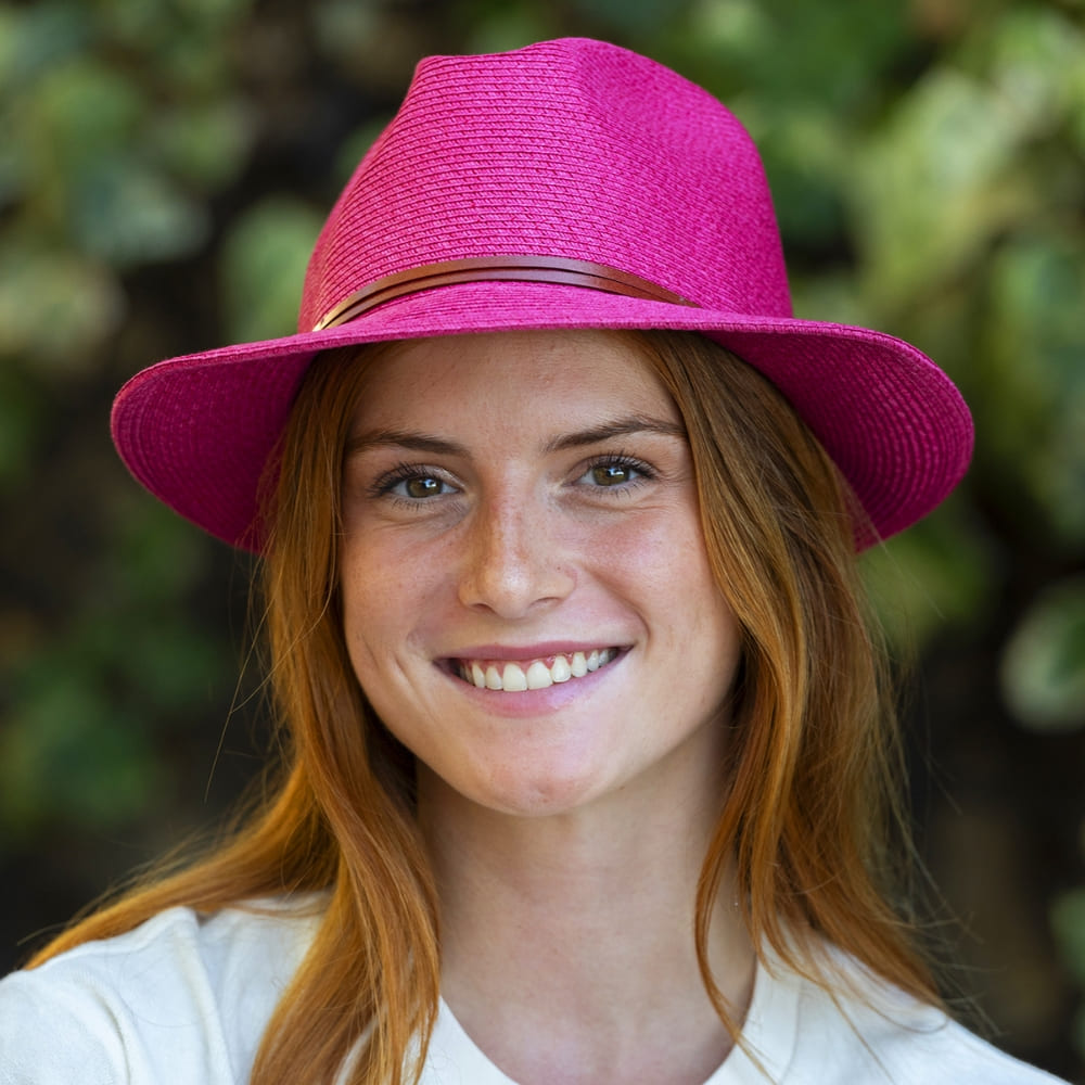 TRAVAUX EN COURS Borsalino Summer Hat - Hot Pink Fuchsia