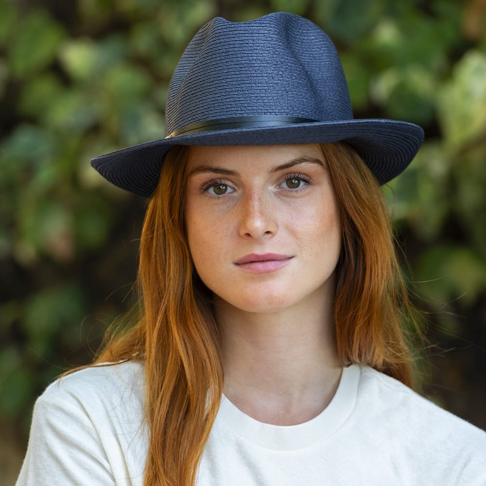 TRAVAUX EN COURS Borsalino Summer Hat - Marine