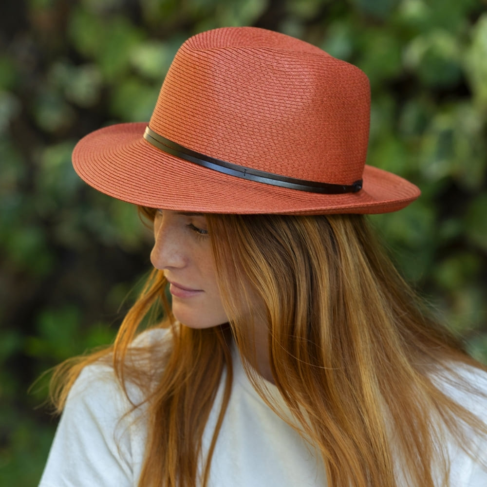 TRAVAUX EN COURS Borsalino Summer Hat - Terracotta