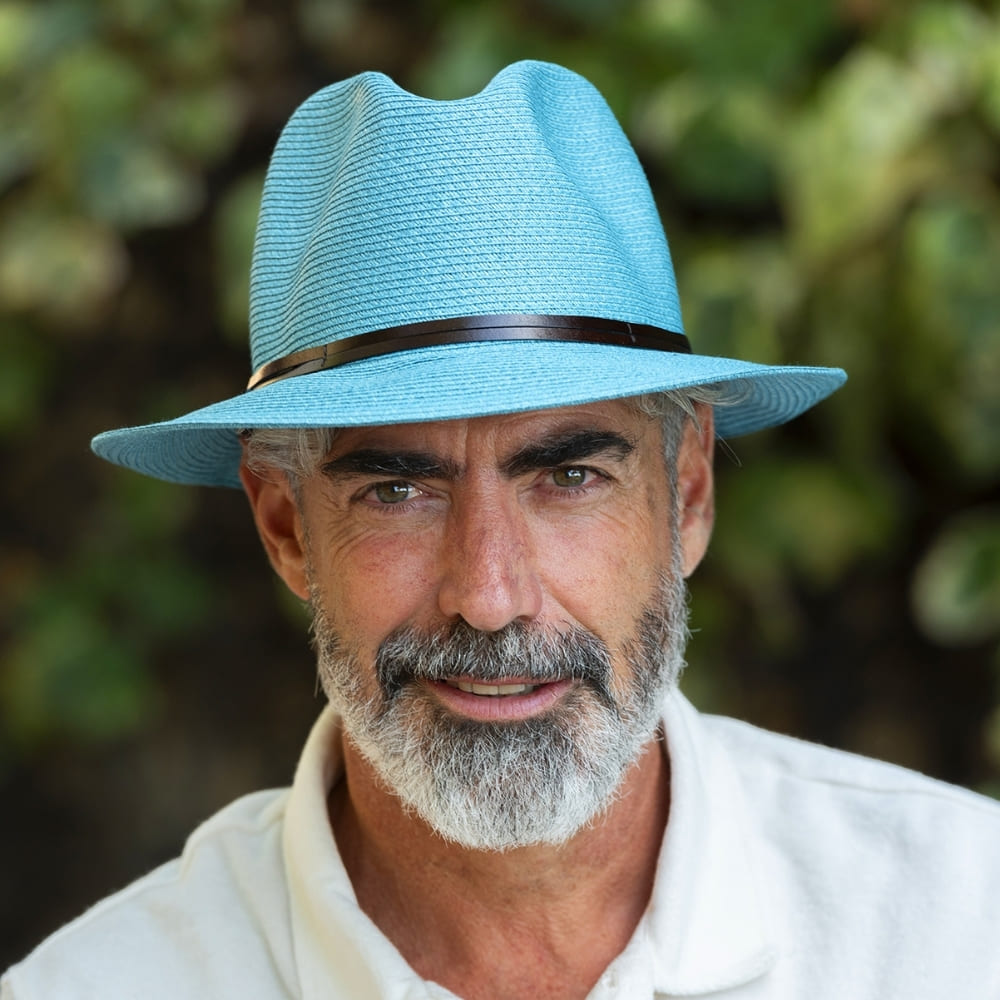 TRAVAUX EN COURS Borsalino Summer Hat -Turquoise