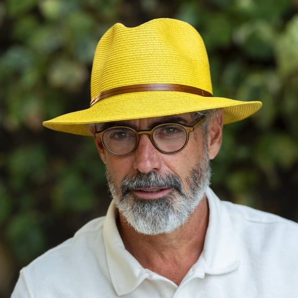 TRAVAUX EN COURS Borsalino Summer Hat - Yellow - Frenchbazaar