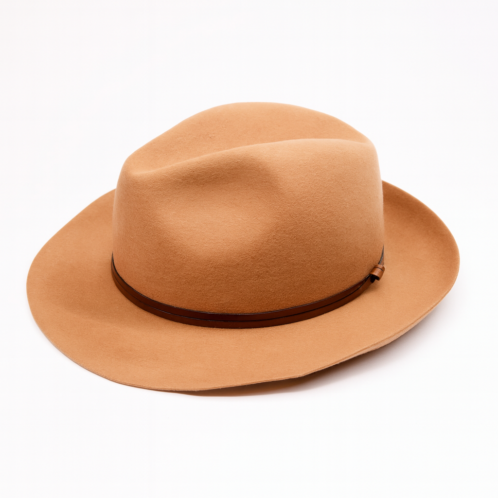TRAVAUX EN COURS Felt Fedora Hat - Camel