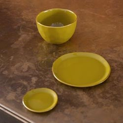 UNC-Good Morning plate amber green, Ø17 cm