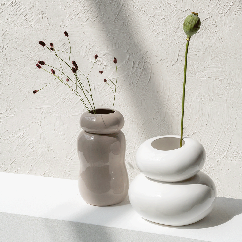 UNC- Large Vase Pebbles White - d. 23 cm