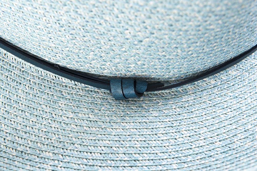 TRAVAUX EN COURS- Borsalino hat leather strap Celeste - Frenchbazaar -Travaux en cours